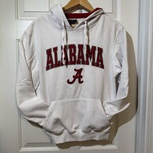 Colosseum Alabama Hooded Sweatshirt White/Crimson Size Men's Small‎ Bama